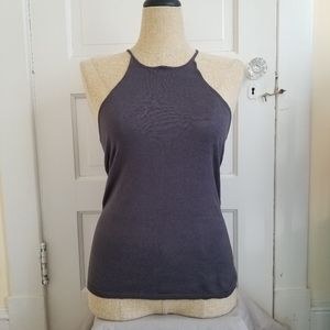Alice and Olivia Knit Racer back Tank Grey/Gray size S